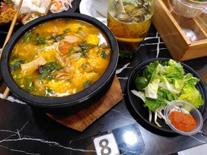 Crab noodle, iced lemon tea at MOON CHAY in Central Singapore