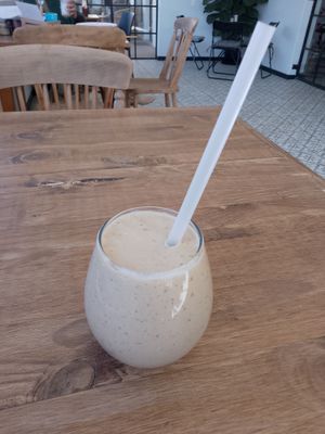 Peanut butter smoothie  at Roots Clay Café in Kwazulu-natal