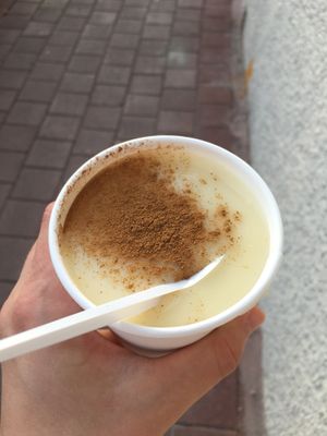 Boza with cinnamon  at Vefa Bozacisi in Istanbul