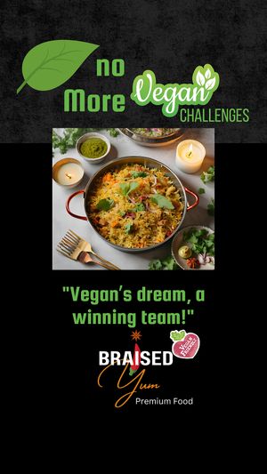 No more vegan challenges! Enjoy rich, satisfying flavors with our 100% vegan, gluten-free Biriyani, Lassis, and gravies—crafted for taste, nutrition, and pure delight! at Braised Yum in Gainesville