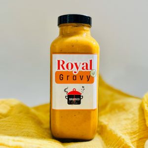 Royal Gravy – rich, aromatic, and elegantly spiced. This slow-cooked vegan gravy brings a touch of luxury to any meal. 100% gluten-free and crafted with in-house spices! at Braised Yum in Gainesville