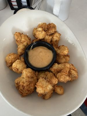 Cauliflower crisp appetizer  at Lucky's Café in Dallas