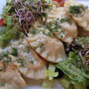 Pierogi Ruskie  at Avocado Vegan Bistro in Gdansk