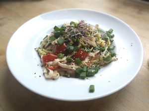 Meal of the day (asian udon noodles) at Avocado Vegan Bistro in Gdansk