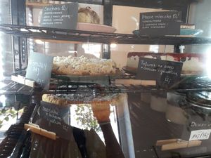 Tofurnik (vegan cheese cake), snickers and 'vegan milk fantasy' at Avocado Vegan Bistro in Gdansk