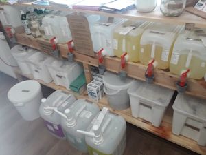 Cleaning refills at Avocado Vegan Bistro in Gdansk