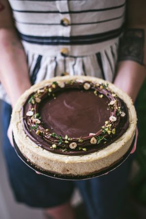 Vegan cheesecake with cholocate ganache. at DAMKA • cafè & bakery in Krakow