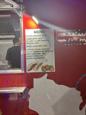 Menu  at Zayno's Falafel in Milwaukee