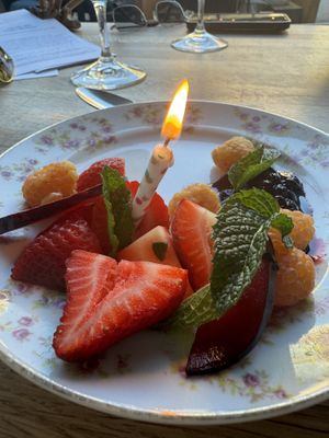 Fresh fruit for my birthday   at Eden Hill Restaurant in Seattle