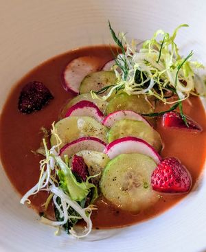 Strawberry soup at Eden Hill Restaurant in Seattle