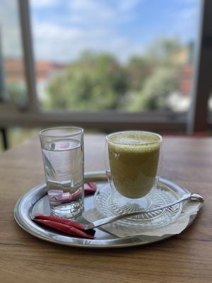 Green latte  at Cafe Styria in Leoben