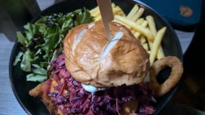 Mushroom Oyster Burger at The Hutch at The Hatter in Edinburgh