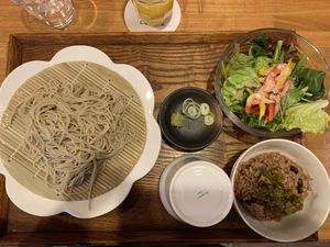 Soba set (with vegan dipping sauce)  at Natural Food Dining LOHAS in Sapporo