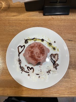 Yummy strawberry donut made with nuts, coconut butter and cacao/coco powder!  at Natural Food Dining LOHAS in Sapporo