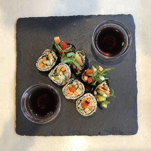 Raw nuts sushi  at Natural Food Dining LOHAS in Sapporo