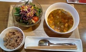 Veggie soup set at Natural Food Dining LOHAS in Sapporo