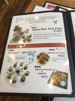 Raw Food Menu at Natural Food Dining LOHAS in Sapporo