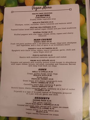 Great vegan menu at Be Capri Ristobar in Paisley