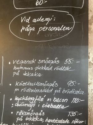 Vegan sandwich  at Hjulets Cafe in Goetene