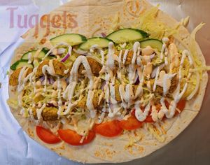 Falafel wrap at Tuggets Pizzeria in Gothenburg