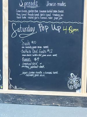 Saturday pop up menu   at Friendly Foodees in Alpena