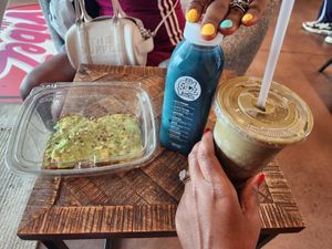 Mighty Warrior Smoothie, Fresh Juice (forgot the name), and Avocado toast at Z's Good Vibez Juice Bar in Allen