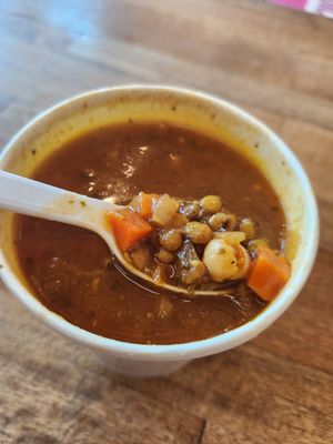 Chickpea and lentil soup at Z's Good Vibez Juice Bar in Allen