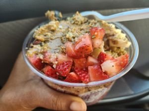 Acai Dreamer (It was topped with too much granola and the acai felt completely frozen) at Z's Good Vibez Juice Bar in Allen