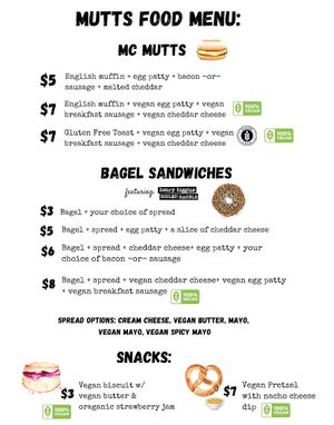 Menu uploaded by Mutts on Google in July 2024 at Mutts Coffee Roasters in Beaverton