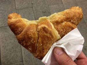 Very tasty vegan croissant with apricot jam. €1.30.  at Chef Express in Florence