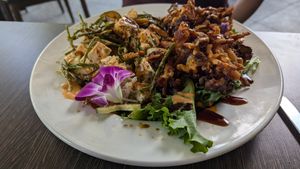 Kakiage Tofu Poke at Island Vintage Coffee in Kapolei