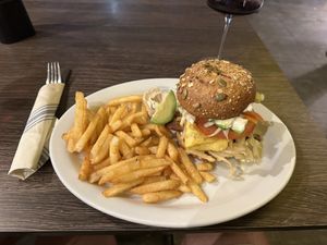 Vegan breakfast sandwich   at Island Vintage Coffee in Kapolei