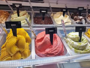 Vegan sorbets at Lucciano's in Rome