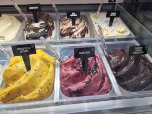 Vegan sorbets at Lucciano's in Rome