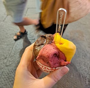 Chocolate, raspberry and mango at Festival del Gelato in Florence