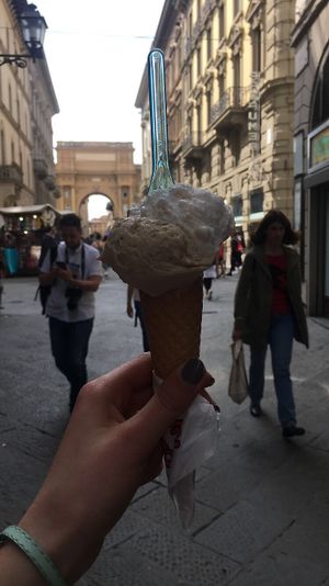 Rice Ice cream (normal and cappuccino) at Festival del Gelato in Florence