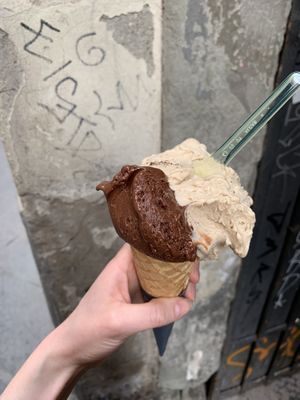 Chocolate and cappuccino! at Festival del Gelato in Florence