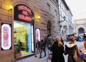 the ice cream parlour at Festival del Gelato in Florence