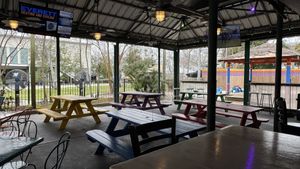 Outdoor seating  at Kelly's Coastal Cabana in Mandeville