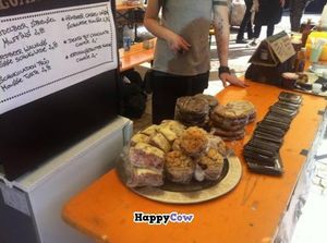 Selection of cakes and cookies at Leipzig 'Vegan Summer Day' stall at Vegan Lonestar in Leipzig