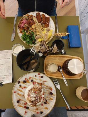 Regular Brunch and Sweet Buckwheat Pancakes. at Earth Cult Kitchen in Newquay