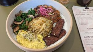 Small all day breakfast (Sunday brunch menu) at Earth Cult Kitchen in Newquay