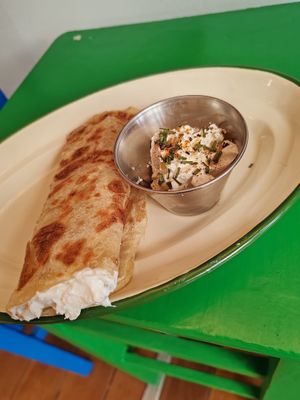 Moroccan Wrap with Coconut Cheese and Spices at Beldi in Mallorca