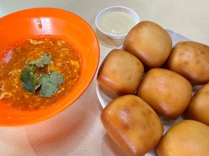 Man Tou with Chili Crab Sauce  at Another Wan 再来一碗 in Central Singapore