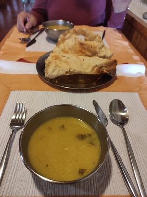 Soup and bread at O Oriente no Porto in Porto