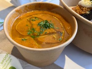 Tomato basil soup at chloe in New York City