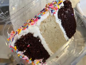 Vanilla & chocolate cake at chloe in New York City