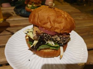 Sesame tofu burger at O Gambuzino Burger Clube in Lisbon