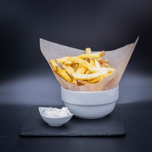 Large skin-on chips at O Gambuzino Burger Clube in Lisbon