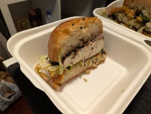 Tofu burger at O Gambuzino Burger Clube in Lisbon